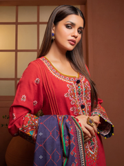 edenrobe Winter Muse Embroidered Khaddar 3pc Suit EWU21V8-21632 - FaisalFabrics.pk