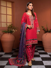 edenrobe Winter Muse Embroidered Khaddar 3pc Suit EWU21V8-21632 - FaisalFabrics.pk