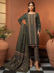 edenrobe Winter Muse Embroidered Khaddar 3pc Suit EWU21V8-21634 - FaisalFabrics.pk