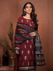 edenrobe Winter Muse Embroidered Khaddar 3pc Suit EWU21V8-21636 - FaisalFabrics.pk