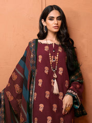 edenrobe Winter Muse Embroidered Khaddar 3pc Suit EWU21V8-21636 - FaisalFabrics.pk