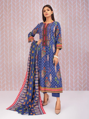 edenrobe Women Unstitched Shades Of Winter EWU21V8-21639 - Blue - 3 Piece - FaisalFabrics.pk