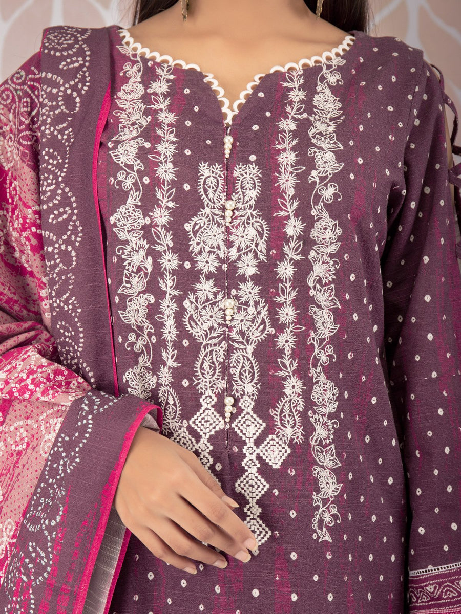 edenrobe Shades of Winter Cotail Embroidered 3pc Suit EWU21V8-21641 - FaisalFabrics.pk