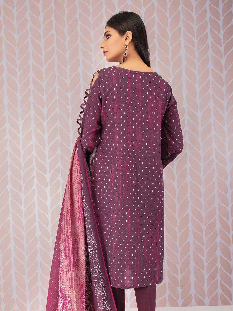 edenrobe Shades of Winter Cotail Embroidered 3pc Suit EWU21V8-21641 - FaisalFabrics.pk