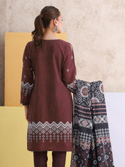 edenrobe Talaash Embroidered Khaddar 3Pc Suit EWU21V8-21672