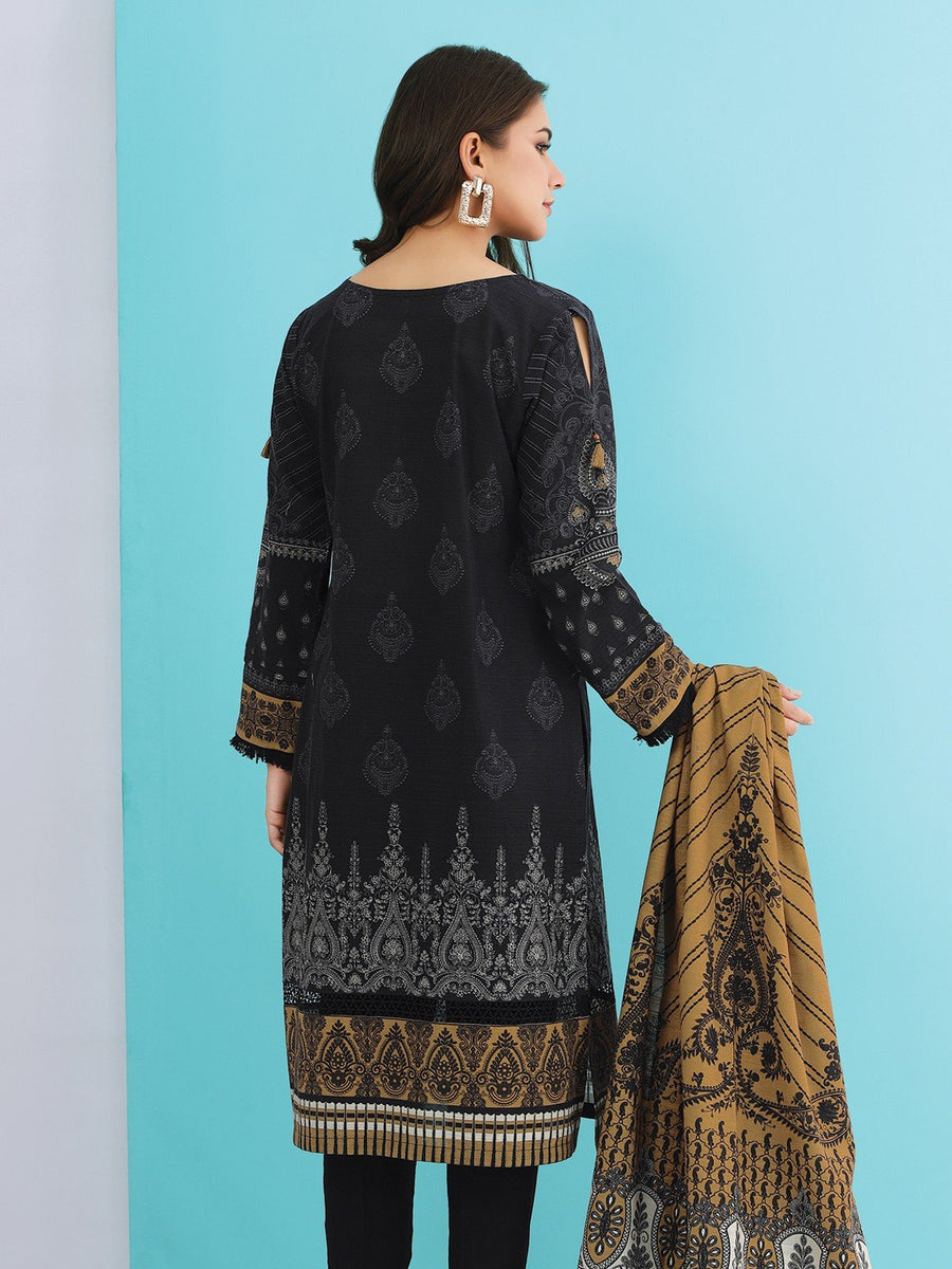 edenrobe Talaash Embroidered Khaddar 3Pc Suit EWU21V8-21674