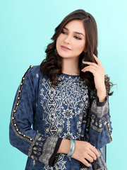 edenrobe Shades of Winter Khaddar Embroidered 3pc Suit EWU21V8-21679 - FaisalFabrics.pk