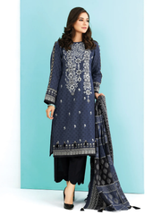 edenrobe Shades of Winter Khaddar Embroidered 3pc Suit EWU21V8-21679 - FaisalFabrics.pk