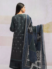 edenrobe Womens Unstitched Orhni Khaddar EWU21V8-21686 - Charcoal - 3 Piece - FaisalFabrics.pk