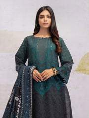 edenrobe Womens Unstitched Orhni Khaddar EWU21V8-21686 - Charcoal - 3 Piece - FaisalFabrics.pk