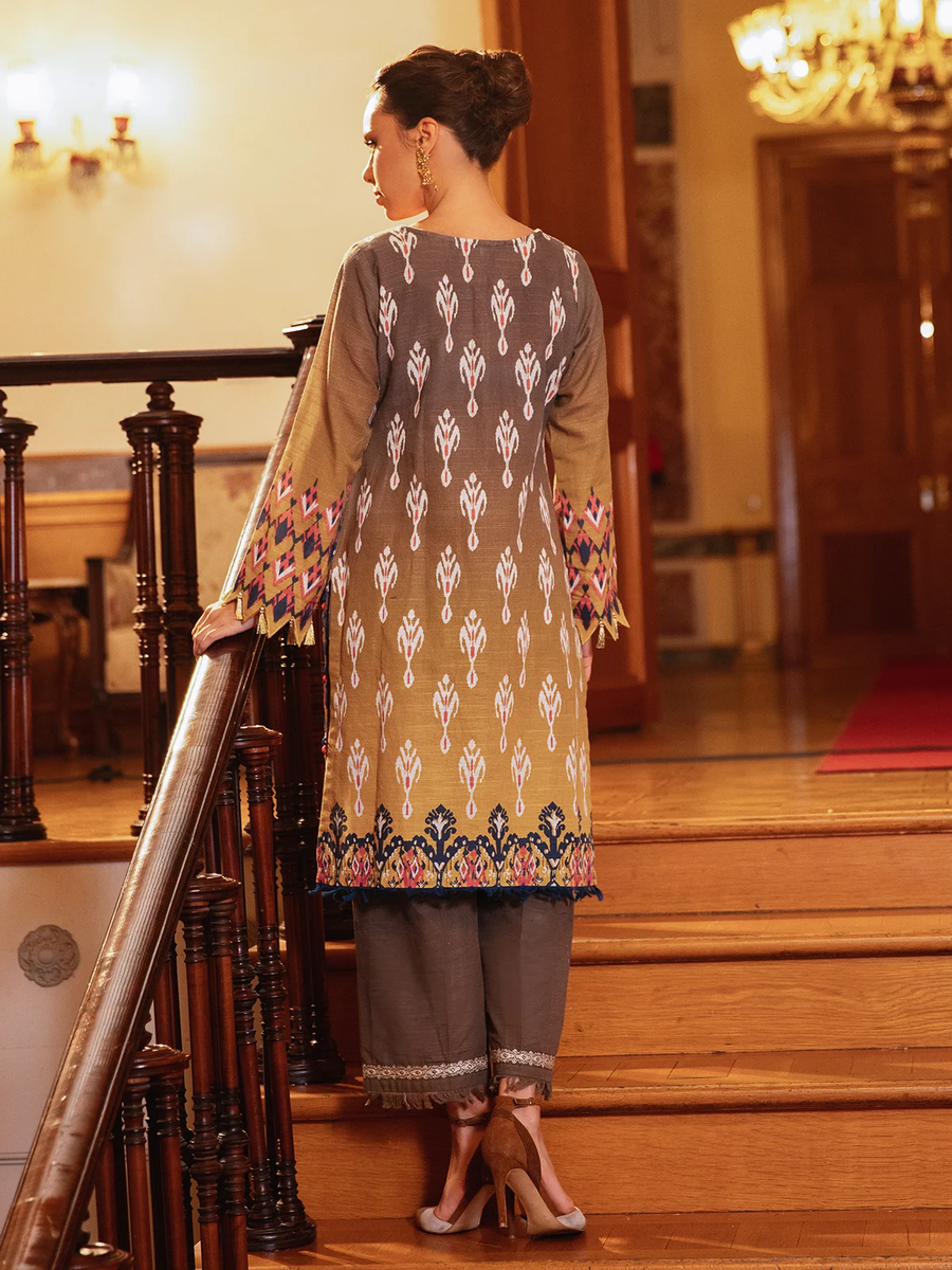 edenrobe Shades of Winter Embroidered Khaddar 2pc Suit EWU21V8-21694 - FaisalFabrics.pk