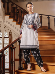 edenrobe Shades of Winter Embroidered Khaddar 2pc Suit EWU21V8-21695 - FaisalFabrics.pk