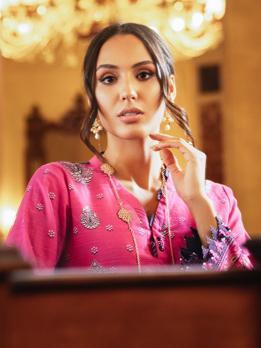 edenrobe Shades of Winter Embroidered Khaddar 2pc Suit EWU21V8-21696 - FaisalFabrics.pk