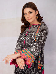 edenrobe Women Unstitched Shades Of Winter EWU21V8-21715 - Black - 1 Piece - FaisalFabrics.pk