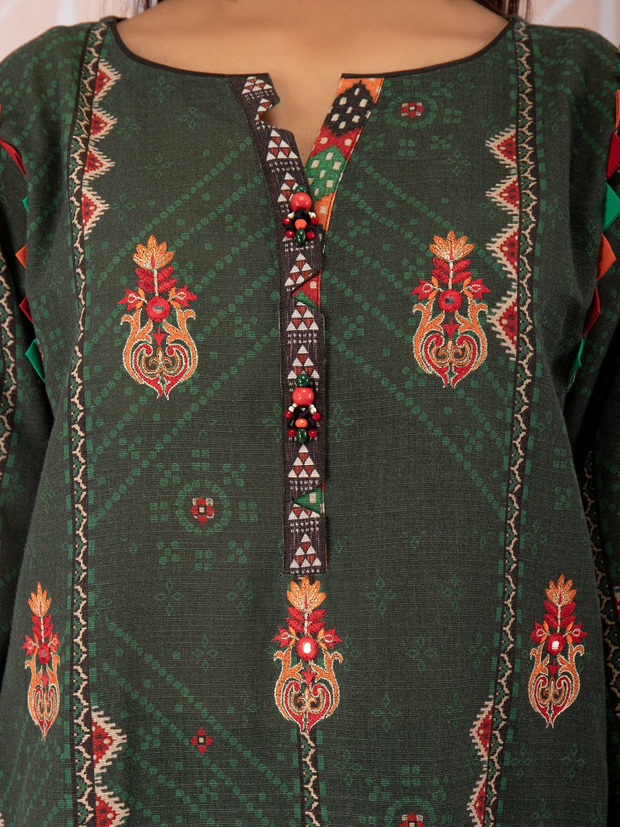 edenrobe Shades of Winter Embroidered Khaddar 1pc Shirt EWU21V8-21719 - FaisalFabrics.pk