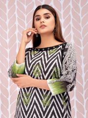 edenrobe Shades of Winter Embroidered Cotton Satin 1pc Shirt EWU21V8-21725 - FaisalFabrics.pk
