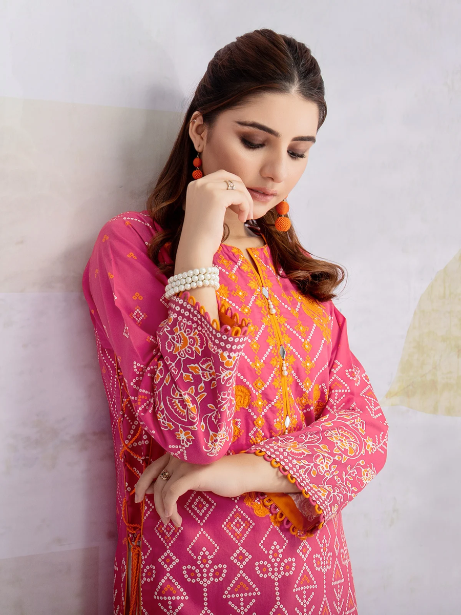 edenrobe Women Unstitched Shades Of Winter EWU21V8-21726 - Pink - 1 Piece - FaisalFabrics.pk