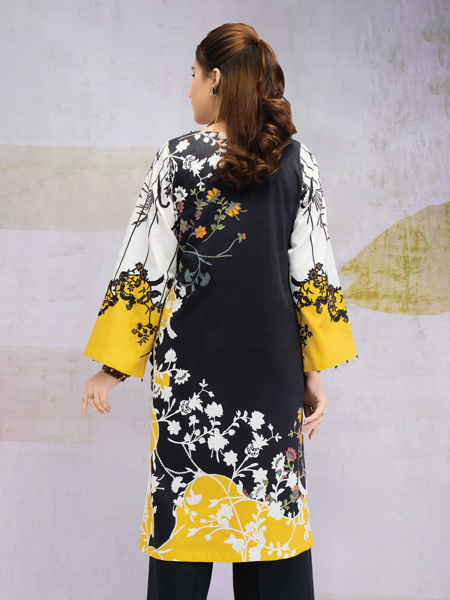 edenrobe Women Unstitched Shades Of Winter EWU21V8-21727 - Black - 1 Piece - FaisalFabrics.pk