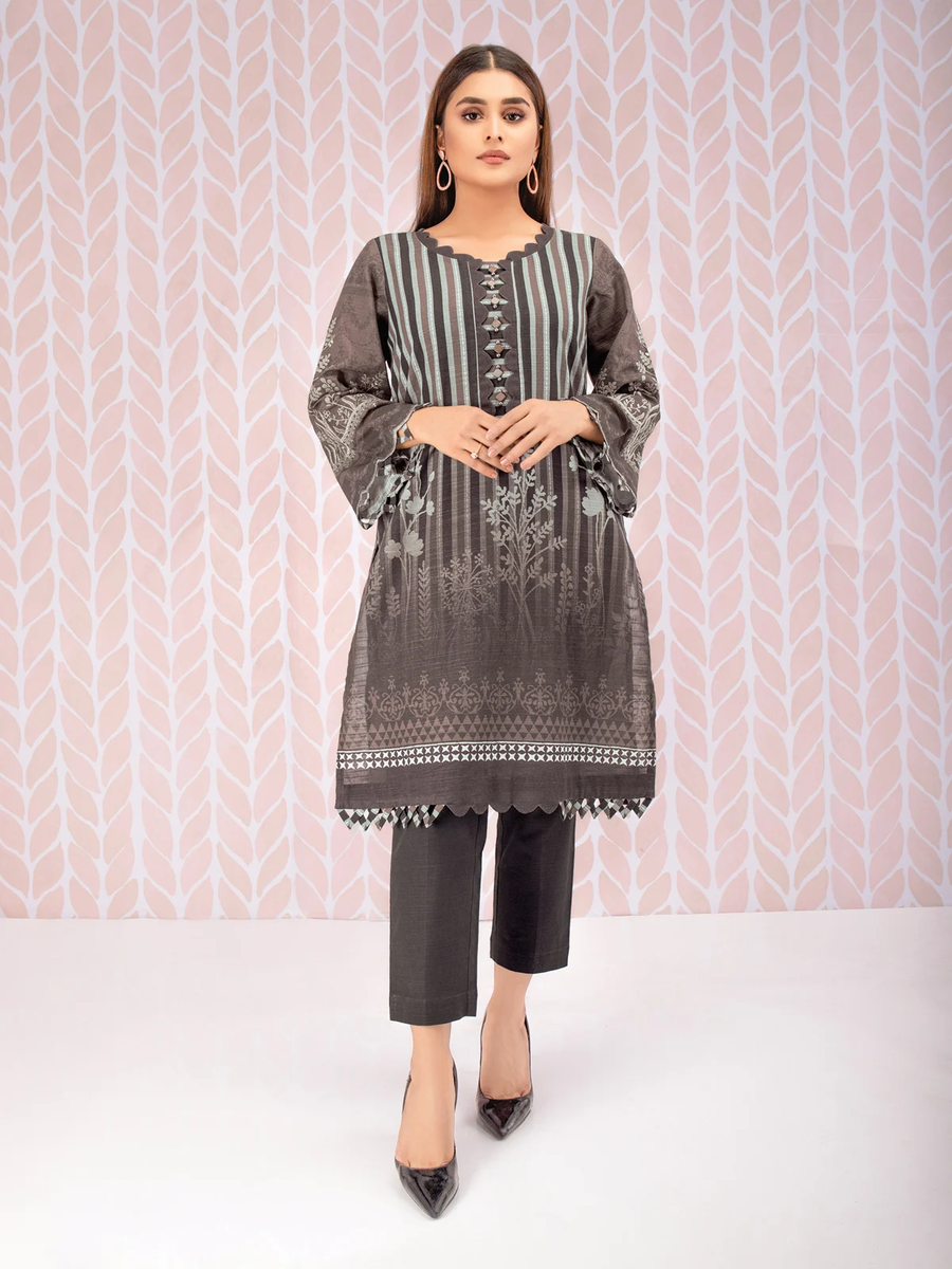 edenrobe Shades of Winter Printed Cotton Satin 1pc Shirt EWU21V8-21729 - FaisalFabrics.pk