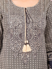 edenrobe Women Unstitched Shades Of Winter EWU21V8-21735 - Black & White - 1 Piece - FaisalFabrics.pk