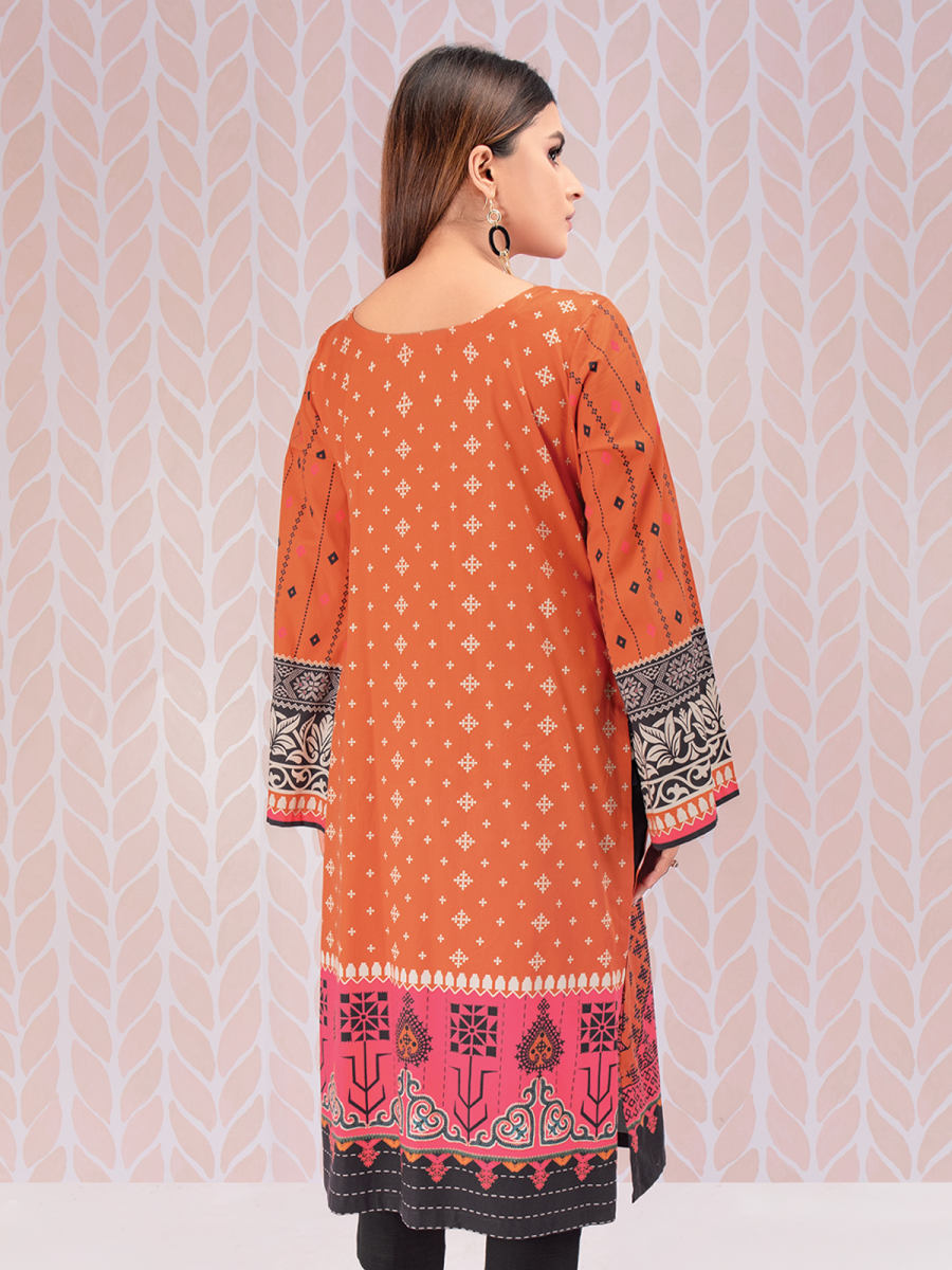 edenrobe Women Unstitched Shades Of Winter EWU21V8-21736 - Orange - 1 Piece - FaisalFabrics.pk