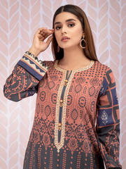 edenrobe Women Unstitched Shades Of Winter EWU21V8-21737 - Brown - 1 Piece - FaisalFabrics.pk