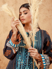 edenrobe Women Unstitched Shades Of Winter EWU21V8-21738 - Navy - 1 Piece - FaisalFabrics.pk
