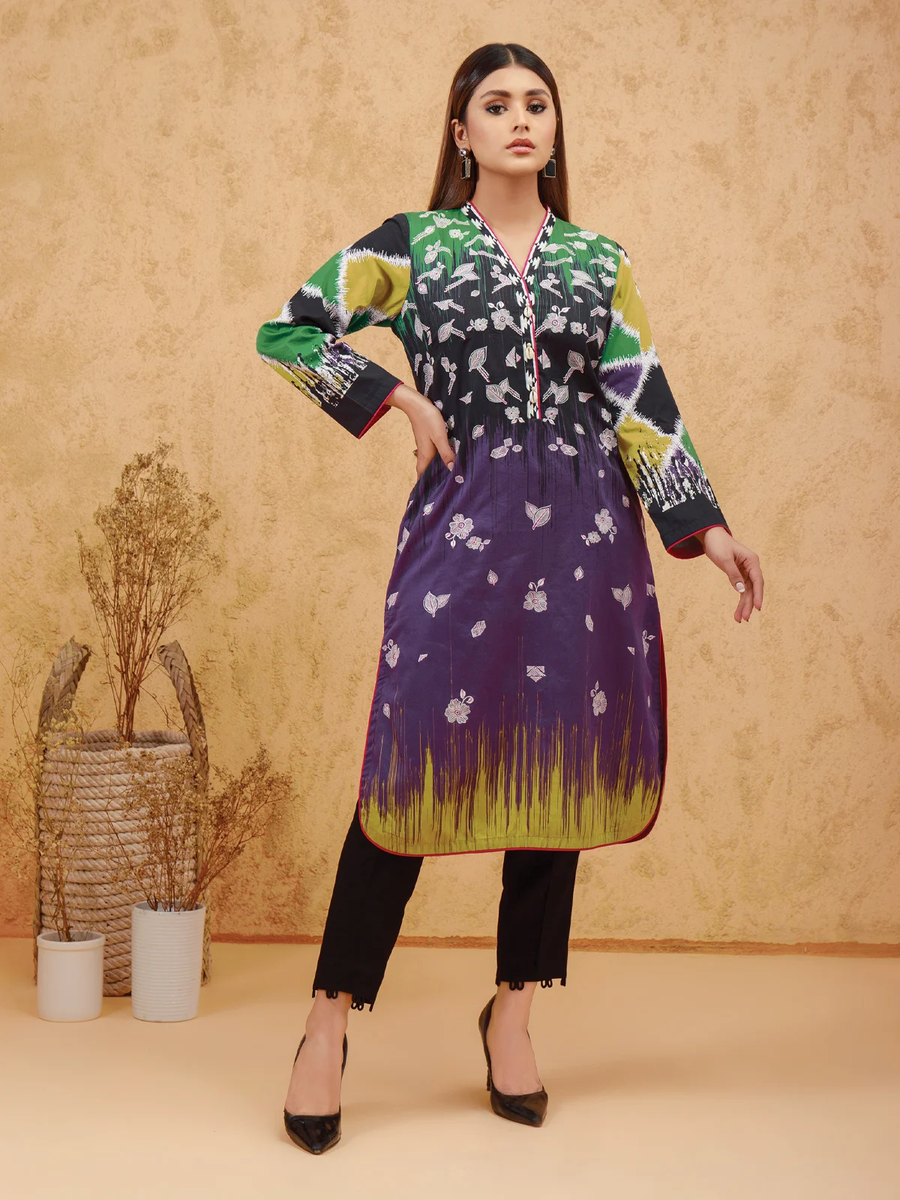 edenrobe Women Unstitched Shades Of Winter EWU21V8-21739 - Purple Multi - 1 Piece - FaisalFabrics.pk