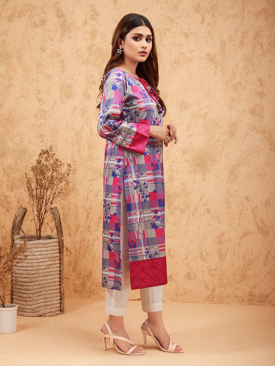 edenrobe Women Unstitched Shades Of Winter EWU21V8-21741 - Grey Multi - 1 Piece - FaisalFabrics.pk