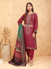 edenrobe Talaash Embroidered Khaddar 3Pc Suit EWU21V8-21763