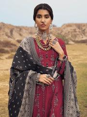 edenrobe Womens Unstitched Orhni Marina EWU21V8-21800 - Maroon - 3 Piece - FaisalFabrics.pk