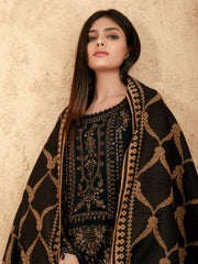 edenrobe Womens Unstitched Orhni Marina EWU21V8-21802 - Black - 3 Piece - FaisalFabrics.pk