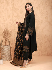edenrobe Womens Unstitched Orhni Marina EWU21V8-21802 - Black - 3 Piece - FaisalFabrics.pk