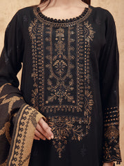 edenrobe Womens Unstitched Orhni Marina EWU21V8-21802 - Black - 3 Piece - FaisalFabrics.pk
