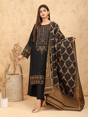 edenrobe Womens Unstitched Orhni Marina EWU21V8-21802 - Black - 3 Piece - FaisalFabrics.pk