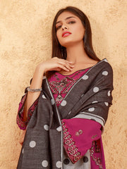 edenrobe Womens Unstitched Orhni Marina EWU21V8-21808 - Magenta - 3 Piece - FaisalFabrics.pk