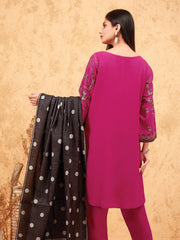 edenrobe Womens Unstitched Orhni Marina EWU21V8-21808 - Magenta - 3 Piece - FaisalFabrics.pk