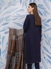 edenrobe Womens Unstitched Orhni Marina EWU21V8-21809 - Navy Blue - 3 Piece - FaisalFabrics.pk