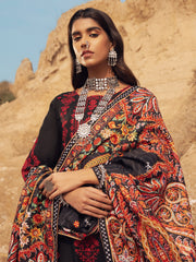 edenrobe Womens Unstitched Orhni Cotail EWU21V8-21812 - Black - 3 Piece - FaisalFabrics.pk