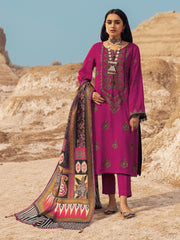edenrobe Womens Unstitched Orhni Cotail EWU21V8-21817 - Magenta - 3 Piece - FaisalFabrics.pk