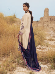 edenrobe Womens Unstitched Orhni Crepe EWU21V8-21820 - Beige - 3 Piece - FaisalFabrics.pk