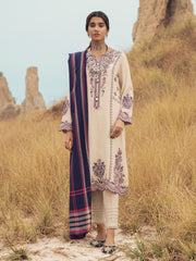 edenrobe Womens Unstitched Orhni Crepe EWU21V8-21820 - Beige - 3 Piece - FaisalFabrics.pk