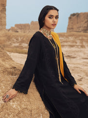 edenrobe Womens Unstitched Orhni Crepe EWU21V8-21821 - Black - 3 Piece - FaisalFabrics.pk