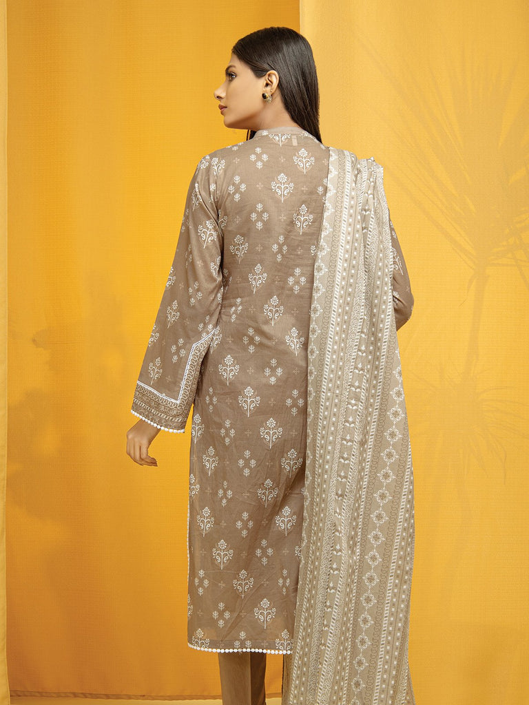 edenrobe Allure Lawn EWU22A123015 Fawn 3 Piece