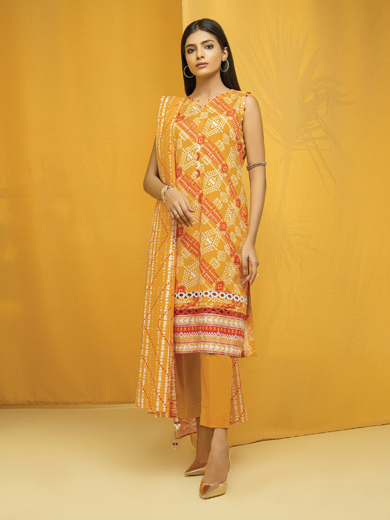 edenrobe Allure Lawn EWU22A123020 Yellow 3 Piece