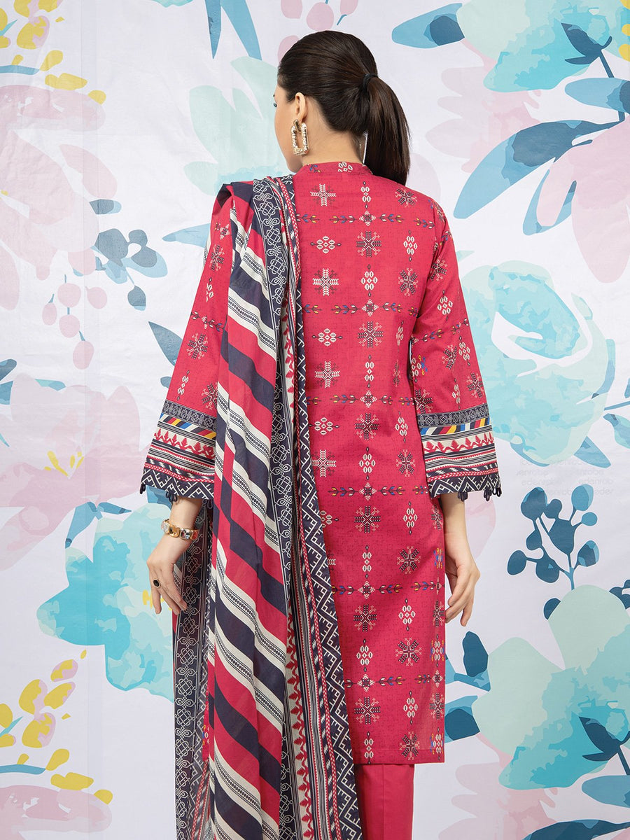 edenrobe Allure Lawn EWU22A1-23043 - Fuchsia - 3 Piece