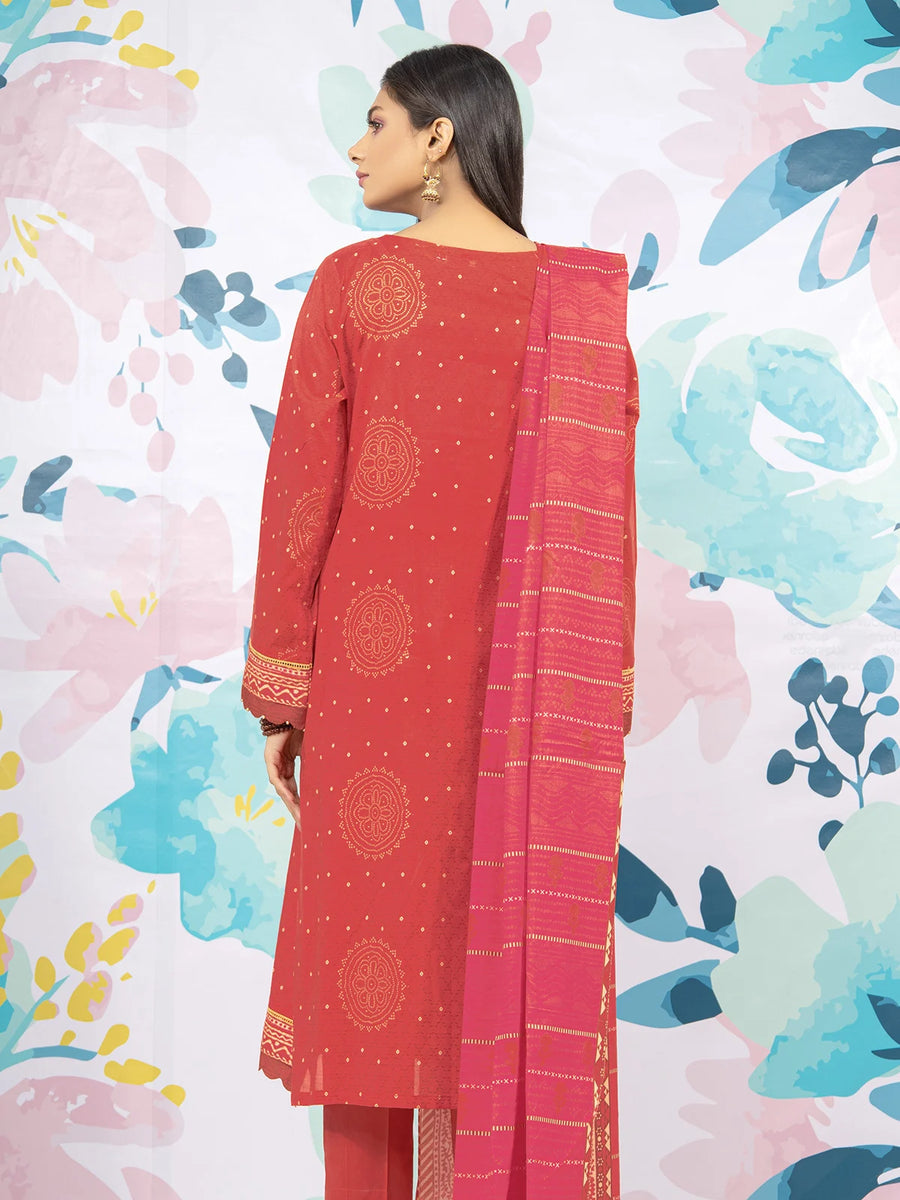 edenrobe Allure Lawn EWU22A1-23044 - Coral - 3 Piece