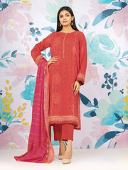 edenrobe Allure Lawn EWU22A1-23044 - Coral - 3 Piece