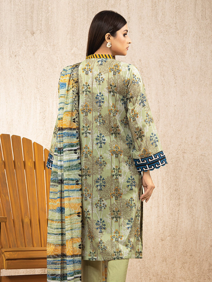edenrobe Allure Lawn EWU22A1-23049 - Light Green - 3 Piece