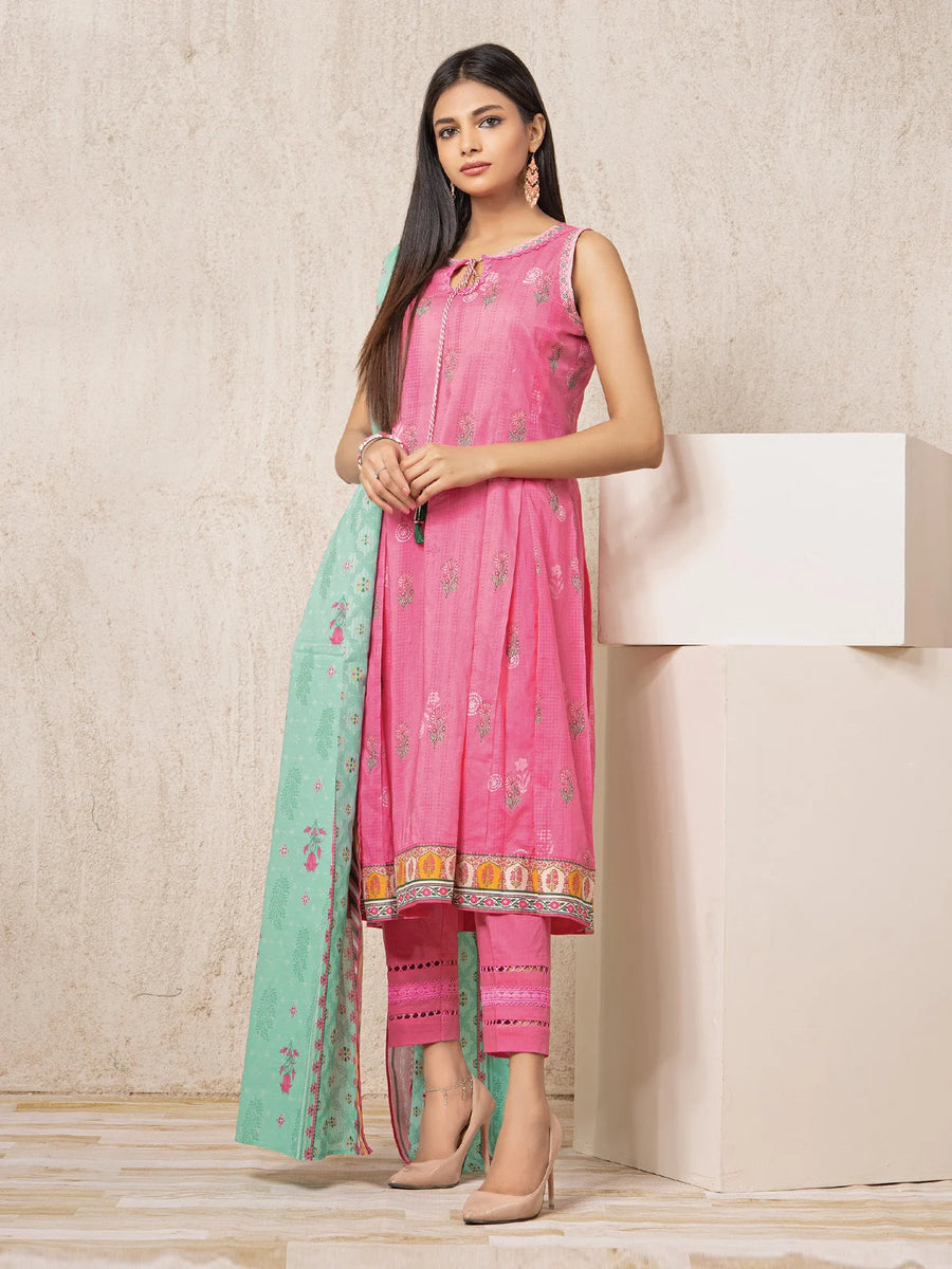 edenrobe Allure Lawn EWU22A1-23074 - Light Pink - 3 Piece